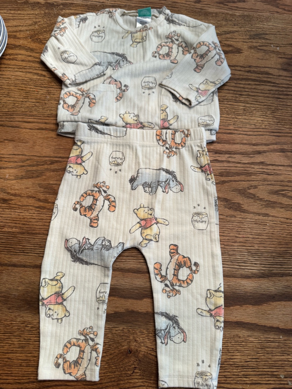 Disney Cream Winnie the Pooh & Friends Ribbed One-Piece Set